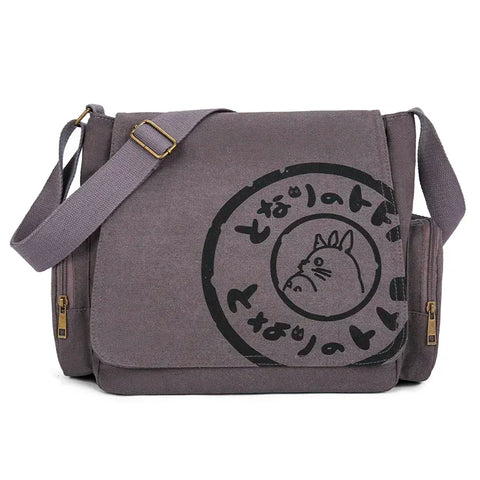 Vintage Cartoon Women Canvas Messenger Bag Large Capacity Tote Bag Women Shoulder Handbag